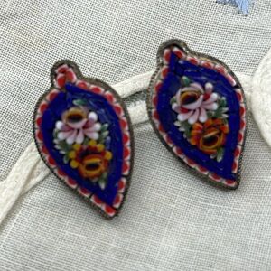 Mosaic clip on earrings
